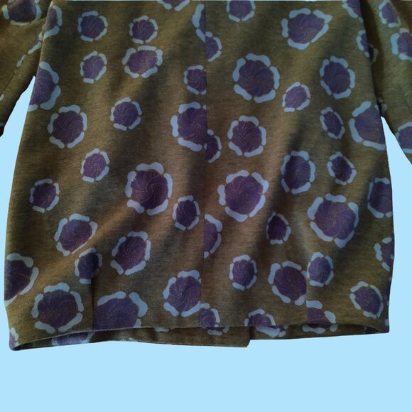 Love Moschino Coat Jacket US 6 Grey Purple Mid Length Big Collar Wool Blend - Picture 8 of 12